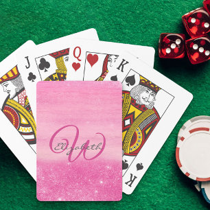 Jeu De Cartes Monogramme Fille Rose Chaud Ombre Shimmer