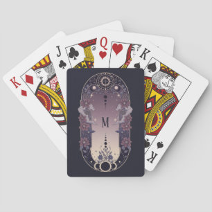 Jeu De Cartes Monogramme Floral Céleste