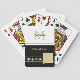 Jeu De Cartes Monogramme Gold Silhouette Nouveau-Mexique