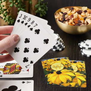 Jeu De Cartes Monogramme Golden Rudbeckia Black Eyed Susan Flowe