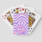 Jeu De Cartes Monogrammé groovy rose et violet psychédélique des (dos)