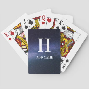 Jeu De Cartes Monogramme initial Galaxie moderne Stars Sky Nom