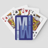 Jeu De Cartes Monogramme initial inversé bleu (dos)