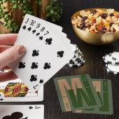 Jeu De Cartes Monogramme initial inversé verdâtre (In Situ)