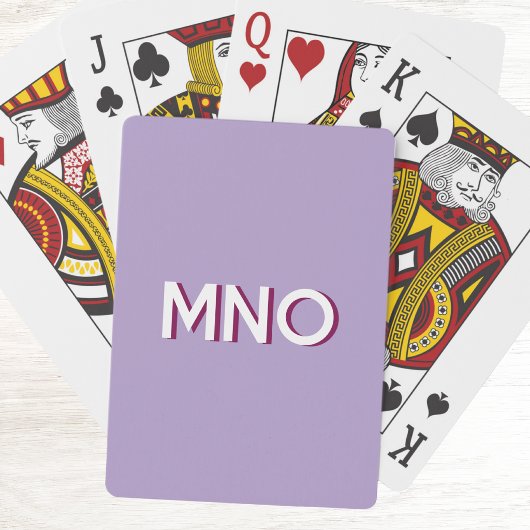 Jeu De Cartes Monogramme Initial Moderne Lilas