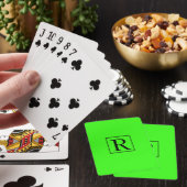 Jeu De Cartes Monogramme Initiales Vert néon Couleur Cool clair (In Situ)