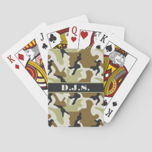 Jeu De Cartes Monogramme Kaki, Noir, Tan Camo Jouer Cartes