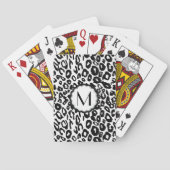 Jeu De Cartes Monogramme Léopard Noir et Blanc (dos)
