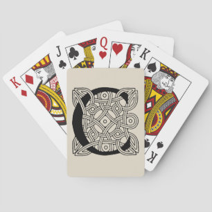 Jeu De Cartes Monogramme lettre C Impression vintage nœud celtiq
