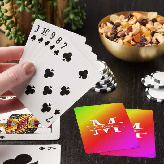 Jeu De Cartes Monogramme LGBT Pride Rainbow Gradient Diagonal (In Situ)