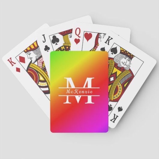 Jeu De Cartes Monogramme LGBT Pride Rainbow Gradient Diagonal (dos)