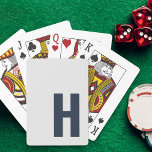 Jeu De Cartes Monogramme lisse initial minimaliste gris argent b<br><div class="desc">Des cartes à jouer simples et élégantes avec votre choix d'origine. Ce design minimaliste et masculin présente une typographie sans serif surdimensionnée en bleu foncé sur un arrière - plan gris argenté. Le modèle est configuré pour que vous changiez la lettre mais, si vous souhaitez modifier les couleurs aussi, veuillez...</div>