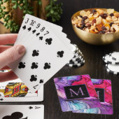 Jeu De Cartes Monogramme marbré moderne (In Situ)