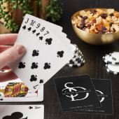 Jeu De Cartes Monogramme Mariage Simple Personnalisé Avec Nom (In Situ)