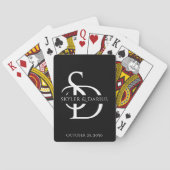 Jeu De Cartes Monogramme Mariage Simple Personnalisé Avec Nom (dos)