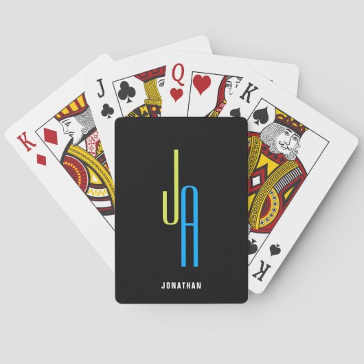 Jeu De Cartes Monogramme masculin moderne Jouer des cartes (dos)