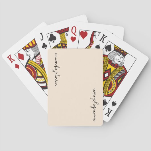 Jeu De Cartes Monogramme moderne branché Fille Nom complet (dos)