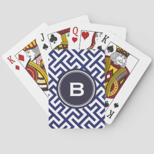 Jeu De Cartes Monogramme moderne de motifs géométriques abstrait
