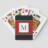 Jeu De Cartes Monogramme moderne élégant initial tendance Noir r (dos)