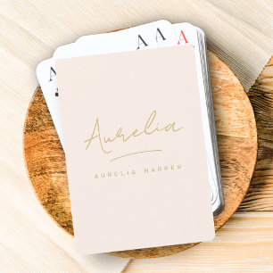Jeu De Cartes Monogramme moderne minimaliste bleu rose personnal