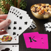 Jeu De Cartes Monogramme moderne noir écriture cursive rose chau (In Situ)
