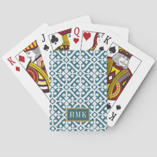 Jeu De Cartes Monogramme   Motif bleu Amadora