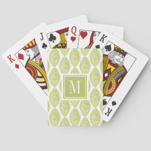 Jeu De Cartes Monogramme   Motif Fleurs Hygge