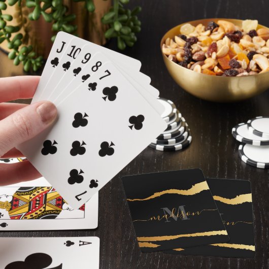 Jeu De Cartes Monogramme noir et doré (In Situ)