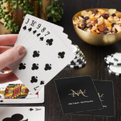 Jeu De Cartes Monogramme noir et or Elégant luxe (In Situ)