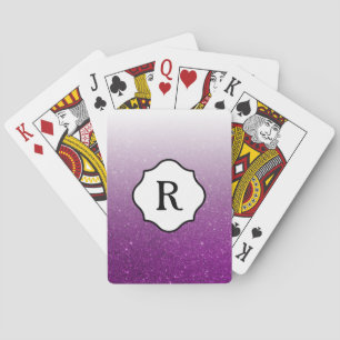 Jeu De Cartes Monogramme noir, ombre à paillettes fuchsia scinti