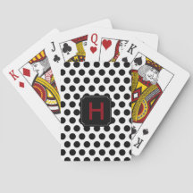 Monogramme Noir Polka Dot Lecture Cartes