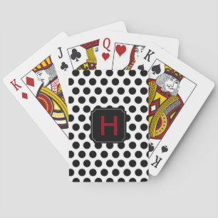 Jeu De Cartes Monogramme Noir Polka Dot Lecture Cartes