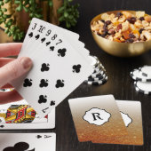 Jeu De Cartes Monogramme noir sur ombre à paillettes orange doré (In Situ)