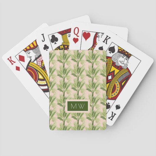Jeu De Cartes Monogramme | Oasis intérieure | Motif Palm Tree (dos)