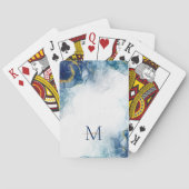 Jeu De Cartes Monogramme or bleu moderne Nom initial (dos)