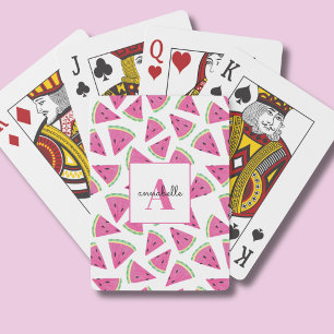 Jeu De Cartes Monogramme Pastèque Tropicale