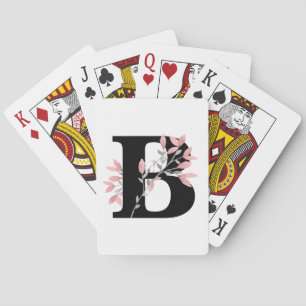 Jeu De Cartes Monogramme personnalisable Lettre unique avec flor