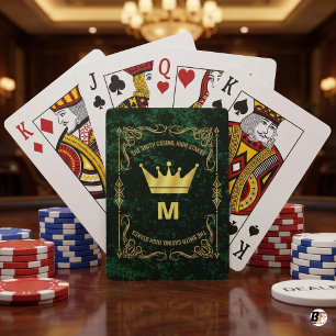 Jeu De Cartes Monogramme personnalisé de casino à enjeux élevés 