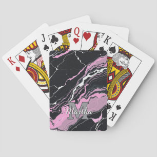 Jeu De Cartes Monogramme personnalisé de nom de script initial p