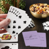 Jeu De Cartes Monogramme personnalisé et nom violet (In Situ)