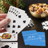 Jeu De Cartes Monogramme personnalisé moderne bleu initial perso (In Situ)