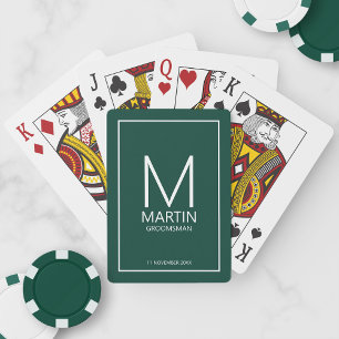 Jeu De Cartes Monogramme personnalisé moderne et Groomsmen de no