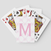 Jeu De Cartes Monogramme Personnalisé Pink Bow, Coquette Plainte (dos)