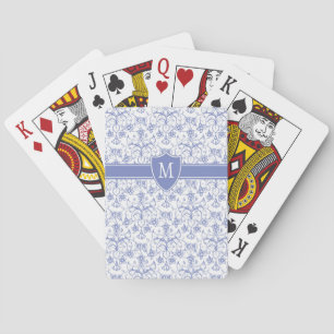 Jeu De Cartes Monogramme personnalisé sur Motif périphérique ble
