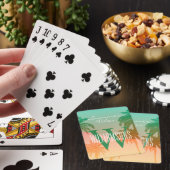 Jeu De Cartes Monogramme personnalisé Vibes d'été Palm Tree (In Situ)