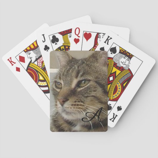 Jeu De Cartes Monogramme photo de chat Cute Tabby (dos)