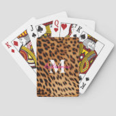 Jeu De Cartes Monogramme Poster de animal léopard (dos)