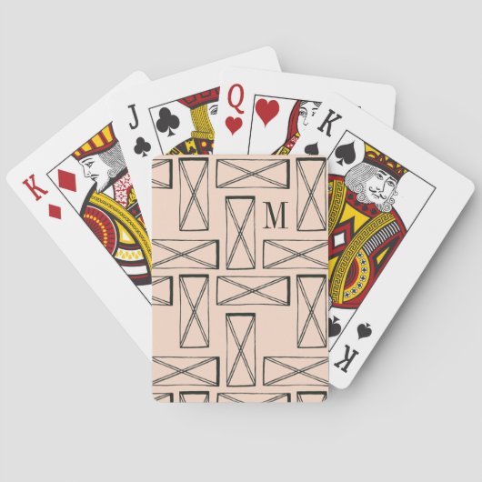 Jeu De Cartes Monogramme | Rectangle géométrique X Design (dos)