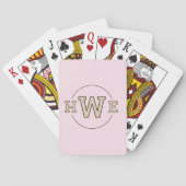Jeu De Cartes Monogramme rose Brown Initiales simples Moderne Ré (dos)