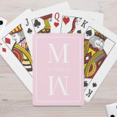 Jeu De Cartes Monogramme rose minuscule Nom initial moderne